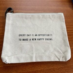Inspirational Cream Canvas Pouch